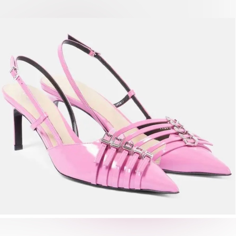 GUCCI Regent Pink Leather Multi-Strap Heels NWT Auth